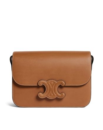 Celine Classique Cuir Triomphe Bag In Natural Calfskin Coffee